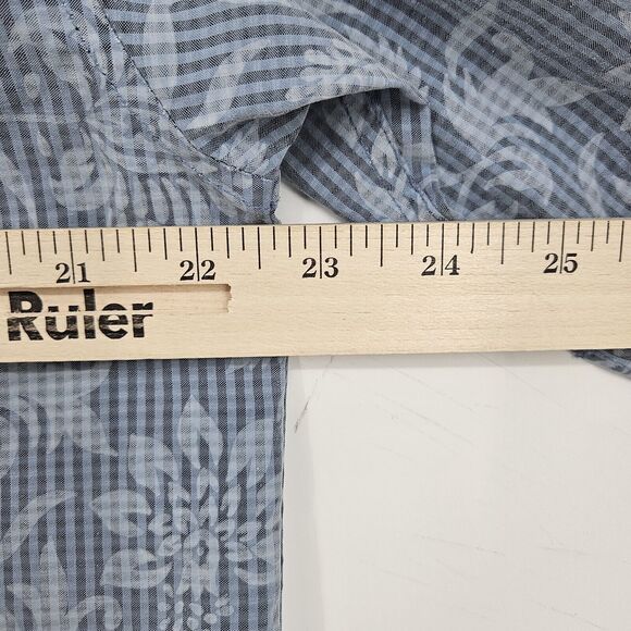 Hobie Shirt Mens Medium Blue Floral Striped Button Up Polynosic Rayon Vintage M‎ - Picture 9 of 12